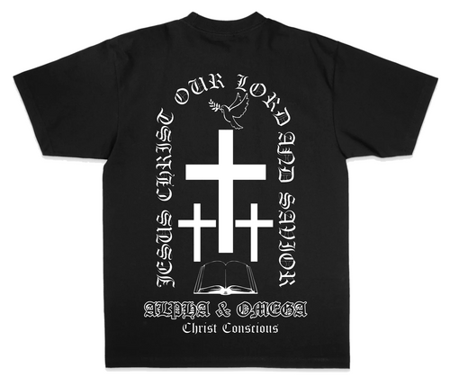 ALPHA & OMEGA TEE - BLACK